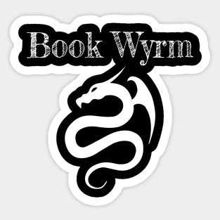 Bookwyrm (White Text) Sticker